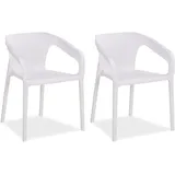 Homestyle4u Gartenstuhl 2er Set in Weiß 2694