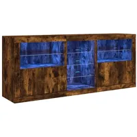 VidaXL Sideboard mit LED-Leuchten Räuchereiche 162x37x67 cm Vidaxl