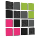 platino24 Akustikplatte 16 Elemente 3D-Set Colore Quadrat 27,5 x 27,5 cm Multicolore schwarz