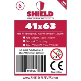 happyshops Shield Sleeves 1018517 - Shield 6, 100 Super Premium Kartenhüllen für Kartengröße 41 x 63 mm, Spielkarten-Schutzhüllen