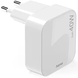 Hama Schnellladegerät GaN 2X USB-C faltbar Weiß