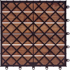 Beliani Terrassenfliese Akazienholz Braun 30 x 30 cm 10 St.
