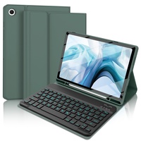 FOGARI Tastatur Hülle für Samsung Galaxy Tab A8 - [QWERTZ Deutsches], Abnehmbar Tastatur Schutzhülle mit Pencil Halter für Samsung Galaxy Tab A8 10,5'' 2022 SM-X200/ X205/ X207, Dunkelgrün