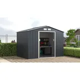Gerätehaus KONIFERA "Gartenhaus Metall Geräteschuppen, inkl. Bodenrahmen", grau (anthrazit, beige), Metall, Gerätehäuser, wetterfest und langlebig, nahezu wartungsfrei