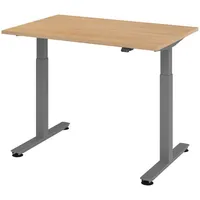 Bümö Schreibtisch Eiche 120x80 cm, Gestell: Graphit, - Büroschreibtisch
