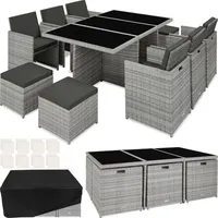 Tectake 403641 Gartenmöbel-Set Grau