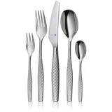 WMF Sentic Besteck Set 12 Personen, Essbesteck 66-teilig, ergonomisch, Cromargan protect®, spülmaschinenfest, geschmiedete Menuemesser, Besteckkasten 1270006341