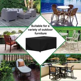 Woltu Abdeckhaube Gartenmöbel Rechteckig 250 x 210 x 90 cm Schwarz