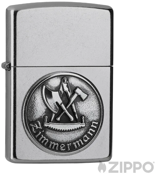 Zimmermann Handwerker Zunftzeichen Original Zippo Benzinfeuerzeug Sturmfeuerzeug