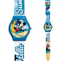 Mickey Mouse Kinder Uhr Armbanduhr Analog Blau