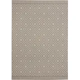 freundin Home Collection Mia In-& Outdoor Teppich-Wetterfest Modernes Design für Balkon Terrasse Wintergarten Badteppich Wohnzimmerteppich Wasserfest, Taupe, 120x170cm, 100% Polypropylen, 120x170 cm