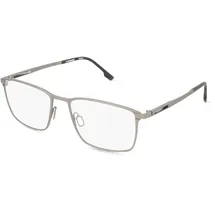 Rodenstock R7151 Unisex-Brille inkl. Gläser Vollrand Quadratisch Metall-Gestell 55/18/140, schwarz