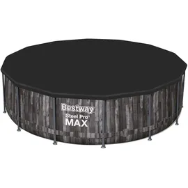 BESTWAY Steel Pro Max Frame Pool Set 427 x 107 cm holzoptik inkl. Filterpumpe