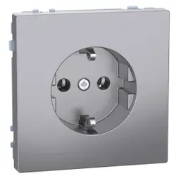 Merten MEG2301-6036 SCHUKO-Steckdose, Steckklemmen, Edelstahl, System Design MEG23016036