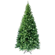 RS Trade HXT 1101 Slim Colorado-Mix 210 cm künstlicher Weihnachtsbaum (extra schmal Ø ca. 104 cm) mit 872 Spitzen, Schnellaufbau Klappsystem, schwer entflammbar, Tannenbaum inkl. Metallständer