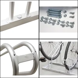 Trutzholm Fahrradständer für 6 Fahrräder höhenversetzt 210 x 45 cm Stahl feuerverzinkt grau