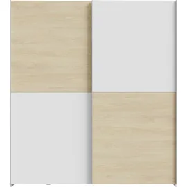 Forte Schwebetürenschrank 170,3 x 190,5 x 61,2 cm Weiß/Braun
