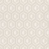 Rasch Textil Rasch Tapete 710120 - Vliestapete mit geometrischem Design in Retro-Optik in hellem Grau, Weiß und Silber aus der Kollektion Sophia - 10,05m x 0,53m (LxB)