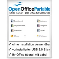 OpenOffice Portable - Office auf einen Stick für Unterwegs - 32 GB USB 3.0 Stick