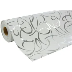Clairefontaine Geschenkpapier Premium 80g, Rolle 50x0,70m, silberne Arabesken - Silber 211893C