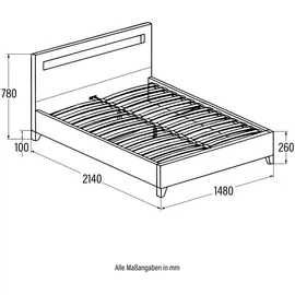 Home Deluxe Astro LED 140 x 200 cm dunkelgrau