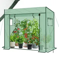 homasis Sekey Tomatengewächshaus XL Tomaten Gewächshaus Foliengewächshaus Stabil Winterfest 200*170/150*80 cm Grün