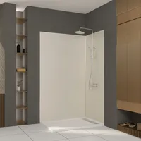 Marwell Urbanox Wandpaneel – fugenlose Aluverbundplatte als Duschrückwand - Küchenrückwand Ivory B:90cm H:210cm, Aluminium, Spritzschutzwände, 1 Paneel: 90 x 210 cm