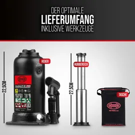 Heyner HEYNER® Doppelhub-Unterstellheber hydraulischer Wagenheber 5t Stempel-Wagenheber für SUV/PKW Hubhöhe 22,2-50cm