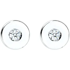 Elli DIAMONDS Ohrstecker Kreis Diamant Weiß 925 Sterling Silber onesize
