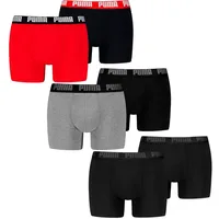 Puma Boxershorts 6er Pack Grau / Rot / Schwarz XXL