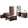 58 aufm Kessel Jugendzimmer-Set Kinderzimmer Set komplett Kameko 10 Massivholz+MDF Schwarz/Cognac, (inkl. Versand, Lieferung bis Verwendungsstelle), Nachtkonsole, Bett, Bettschublade, Kleiderschrank, Schreibtisch, Regal beige|schwarz