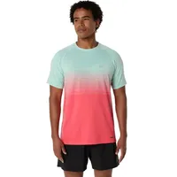 Asics SEAMLESS SS TOP, CORAL REEF/OASIS GREEN, S