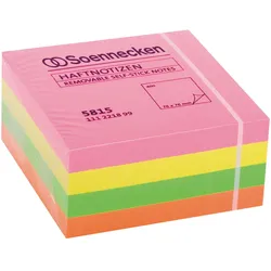 Soennecken Haftnotizwürfel 5815 75x75mm 400 Blatt neonfarben