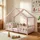 [en.casa] Kinderbett Treviolo 70 x 140 cm Kiefer rosa/weiß