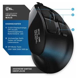 CSL Ergonomische Maus schwarz