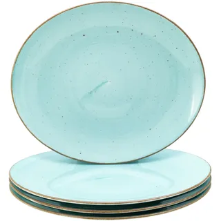 CreaTable Steakteller Vintage Nature 4-tlg blau