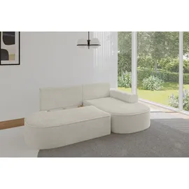 altdecor Eckcouch Cord 2-Sitzer Beige