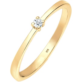 Elli DIAMORE Ring Damen Verlobung Klassisch Diamant (0.03 ct) 925 Silber