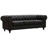 Habitat et Jardin Sofa Chesterfield "aliza" ohne Verstellfunktion - 204 x 80 x 58 cm, - 3-sitzer - Braun