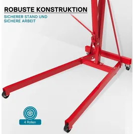 Wiltec Motorheber Stahl 830-1280 mm grau