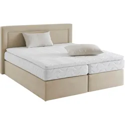 Boxspringbett, beige, B:195cm L:210cm, WESTFALIA SCHLAFKOMFORT, Komplettbetten, Boxspringbett, wahlweise mit Bettkasten und Topper