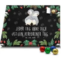 Mr. & Mrs. Panda Schoko Adventskalender Pinguine Kuscheln - Schwarz - Geschenk, Liebesgeschenk, Schokoladen Adventskalender, Freund, Liebesbeweis, ... - Schwarz