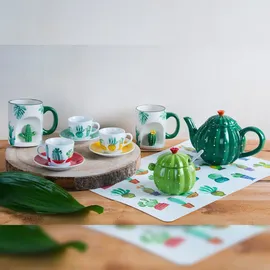 Excelsa Cactus Teekanne, Keramik, 650 ml, Dunkelgrün