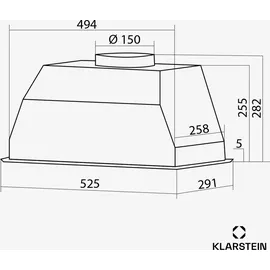Klarstein Dunstabzugshaube Abluft/Umluft-Dunstabzugshaube mit Filter, LED-Beleuchtung, Timer & Touch-Bedienfeld, Leise Einbau-Abzugshaube mit 439 m3/h LED Touch A++ Weiß