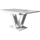 MIRJAN24 Esstisch Masiv (Ausziehbar), L: 120-160 cm, Rechteck weiß