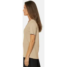 Madeleine Trendiges Kurzarmshirt V-Ausschnitt", in natur multicolor), | Gr.: 38,