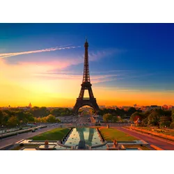 Fototapete PAPERMOON "Paris Eiffel Tower", bunt (mehrfarbig), B:3m L:2,23m, Vlies, Tapeten