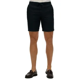 Superdry Herren Leinenshort - Merchant Linen Short, kurze Hose, Leinen, einfarbig Blau XL
