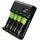 Green Cell VitalCharger + 4X AA 2000mAh für NI-MH AA AAA R6 R03 Mignon Akku. Mit Micro USB USB-C. 4-Kanal-Ladesystem - lädt ab 1 bis 4 AA oder AAA, LED-Signalisierung