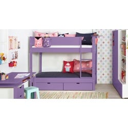 Etagenbett 90x200 cm rot aus MDF und Buche - Kids Town Color